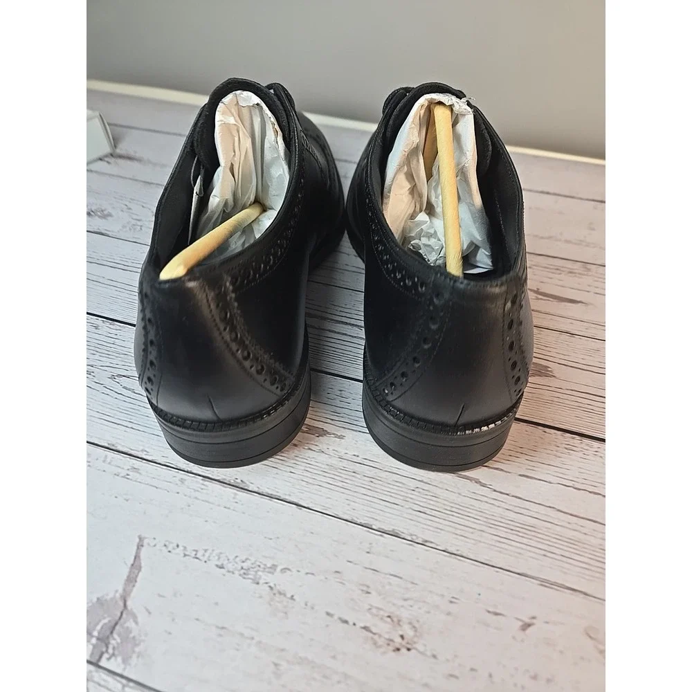Cole Haan ME Wing Oxford Mens Black Leather Almond Toe Dress Shoes Sz 10.5